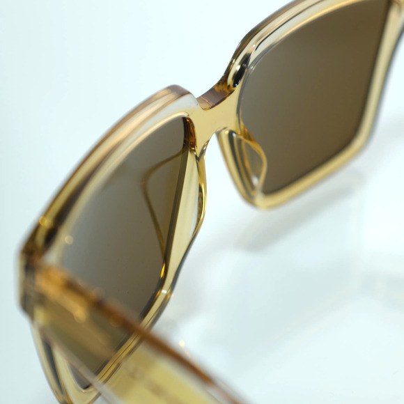 Prada Square Oversized Sunglasses - Ocher-Crystal Grey/Dark Brown - NIB - Picture 9 of 10